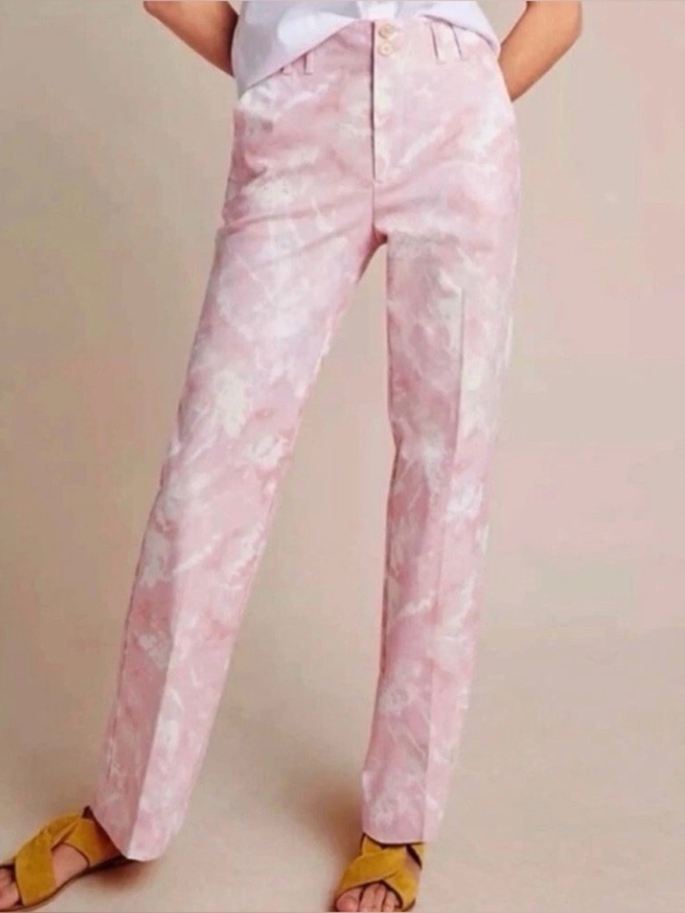 Anthropologie US 10
Jamie Pink Tie Dye
Floral Trouser HighRise
Straight Leg Pant
